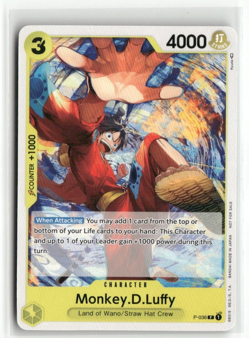 Monkey.D.Luffy P-036 One Piece Promotion Cards for sale | eBay