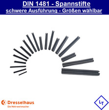 DIN 1481 Spannstift Hohlspann Stahl Sicherung Stift Metall Ø 2 3 4 5 6 8 10 12