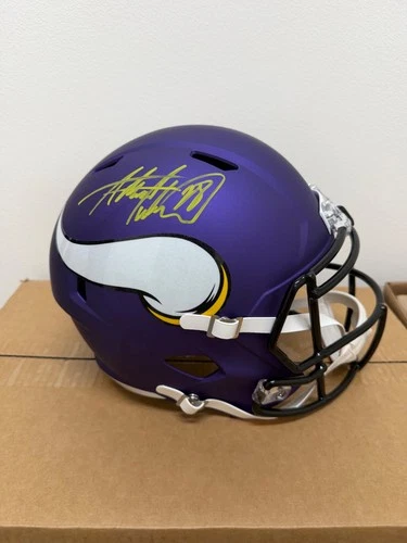 Adrian Peterson Minnesota Vikings Signed Full Size NFL Replica Helmet BAS WIT