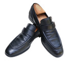Ermenegildo Zegna Italy Black Leather Penny Loafer Slip On Dress Shoe SZ 9 — photo 4