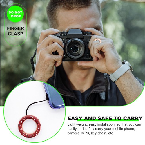 4 Pcs Donut Rings Man Lovely Pattern Phone Chain Keychain Lanyard - 第 6/12 張圖片