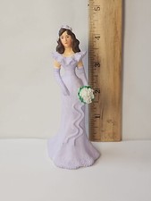 1991 EHW WILTON Wedding Cake Toppers - Bridesmaid w/Lavender Dress Decoration