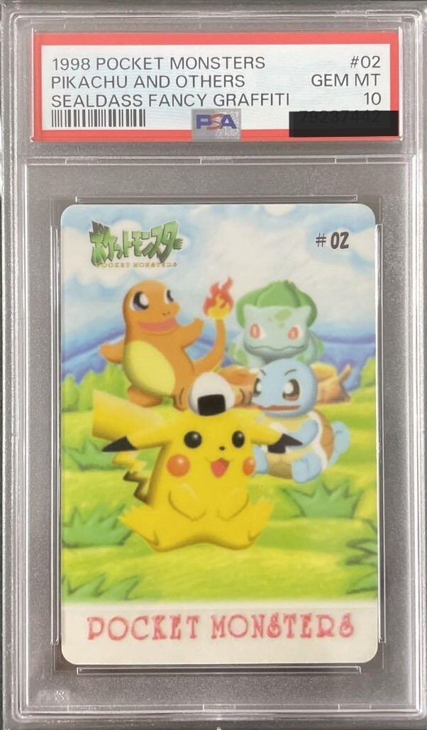 PSA 10 PIKACHU AND OTHERS #02 1998 POCKET MONSTERS SEALDASS