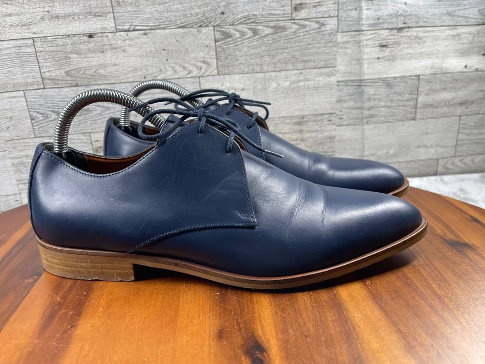 Женские туфли Everlane The Modern Oxford Brogue 10,5 М синие кожаные на шнуровке комфортные - Изображение 4 из 4