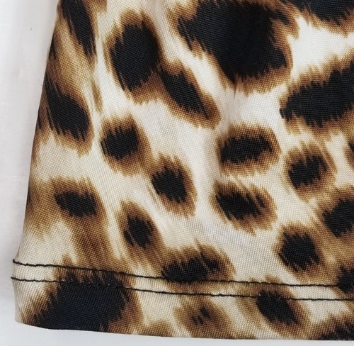 Worthington Wms L Sleeveless Top Animal Print Stretch Pullover Brown Ivory - Picture 4 of 13