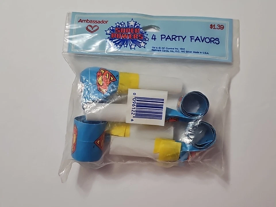 Винтаж 1980-е СУПЕРСИЛЫ DC Comics Party Favors Запечатанный Супермен Сумасшедший РЕДКИЙ - Изображение 2 из 4