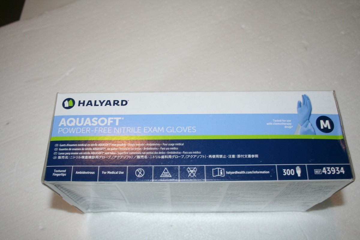 KIMBERLY CLARK/HALYARD AQUASOFT NITRILE GLOVES LATEX-FREE MEDIUM 