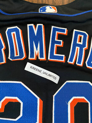 100% Authentic Majestic MLB New York Mets Black Jersey - Size 52