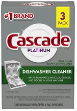 Cascade Platinum Dishwasher Cleaner, 3 count