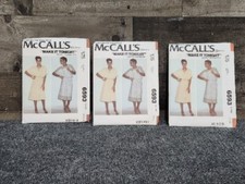 (3) Vintage 1980s McCalls Sewing Pattern 6592 Misses Retro Dresses OOP