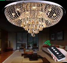 Yc. Led modern crystal pendant lamp Restaurant living room remote control light