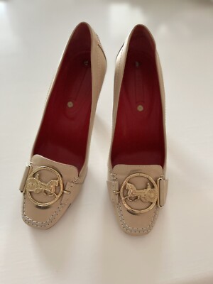 Celine Paris Pumps EU 36 Beige Leder hoher Absatz  