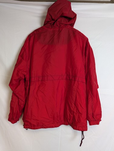 Vintage 90s Nike Center Swoosh 1/4 Zip Pullover Hoodie Boys XL (18-20) Red Black - Picture 2 of 9