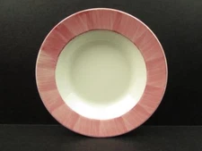 Pier 1 Large Rim Soup Bowl Pink Edge White Center b206