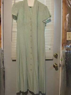 Coldwater Creek NWOT Women's Sage Green Polka Dot Short Sleeve Dress - Size  10P | eBay