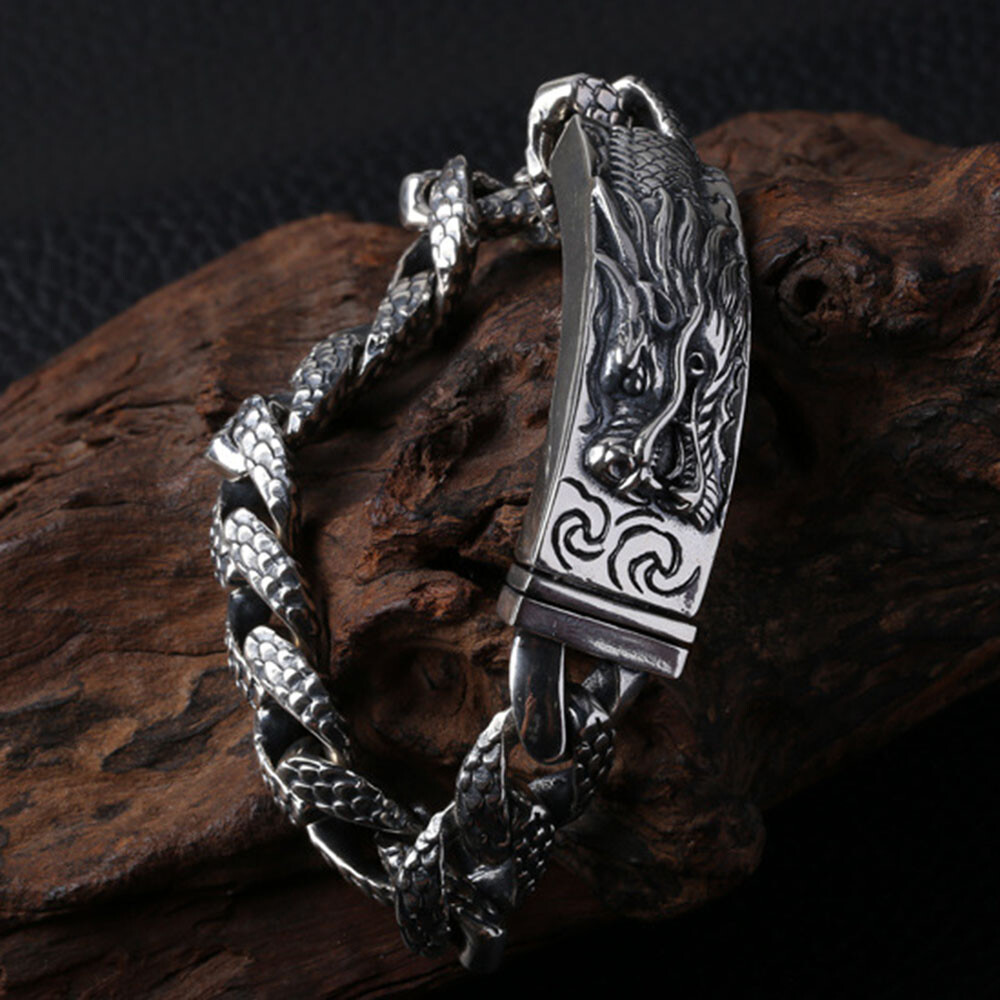 アクセサリー DRAGON link bracelet Dragon Link Stainless Steel Bracelet – Wyvern's Hoard