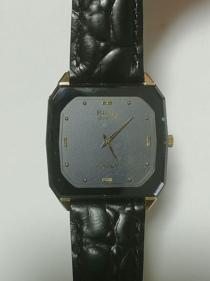 Rado Florence Vintage Watch Quartz Square 28mm Black Leather Band