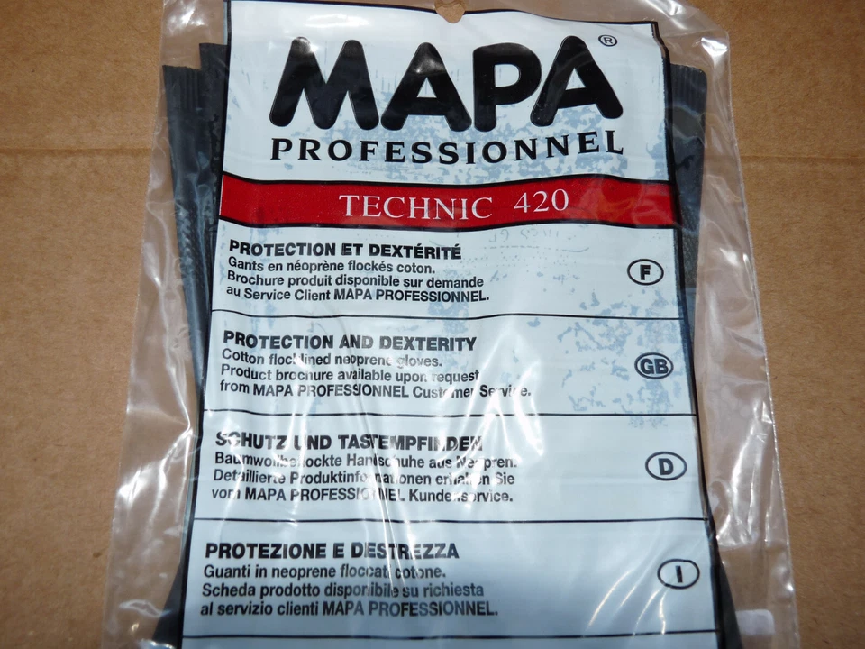 6 x Handschuhe MAPA Neopren 7- 7,5 Schutzhandschuhe Chemikalien Bakterien Öl NEU - Bild 3 von 4