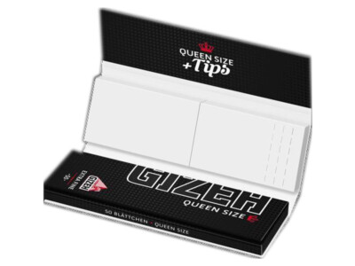 Gizeh Queen Size Slim + Tips Drehpapier 50 Blatt + 50 Tips pro Heftchen