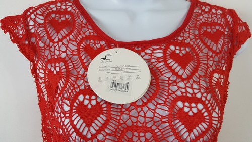 Womens See Thru Top Mini Dress Red Sz XL Shi Yunlai - Picture 5 of 6