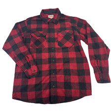 Wrangler Sherpa Lined Flannel Shirt Jacket Shacket Medium M Red Plaid Outdoor