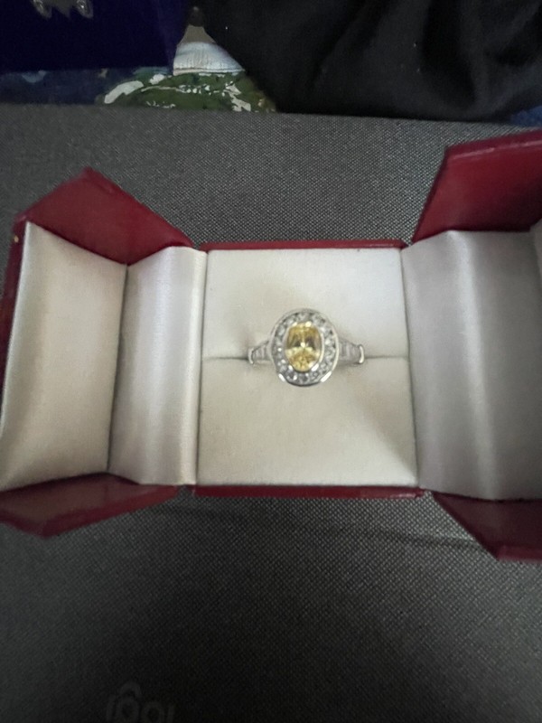 Sterling Silver White & Yellow Canary CZ Channel Set Band Ring size 9.75