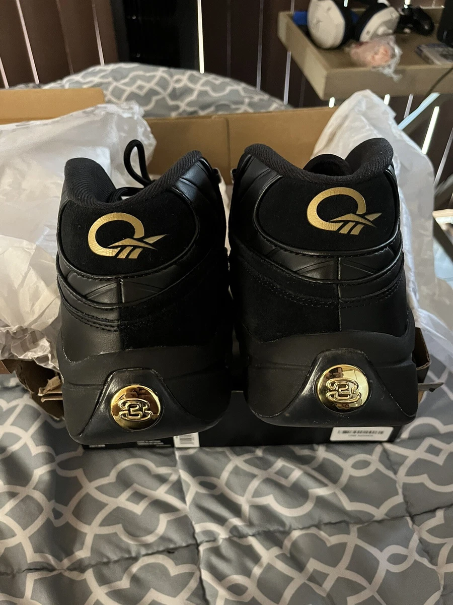 Reebok Question Mid Size 13 Black Gold