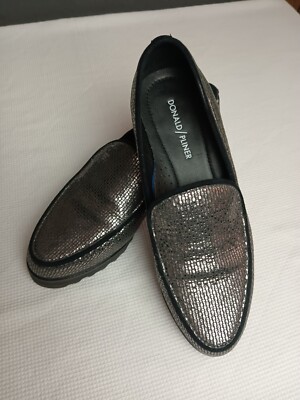 Donald J Pliner Elen Cici Metallic Leather Loafers Women's Size 7M