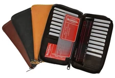 Genuine Leather Checkbook Cover Wallet Zip Around 17 Card Secretary Organizer