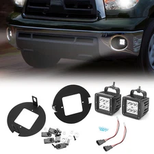 LED Fog Lights Front Bumper Lamps+ Wiring+ Brackets For Toyota Tundra 2007-2013 