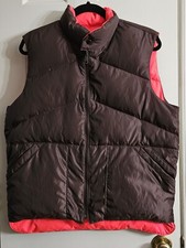 Vtg Gladiator by Camel 70s Down Puffer Vest Brown  Orange Reversible Medium