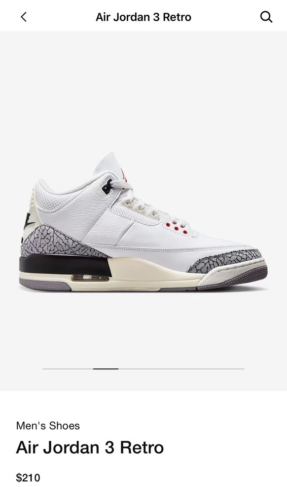 Nike Air Jordan 3 Retro Shoes White Cement Reimagined DN3707100 Men's