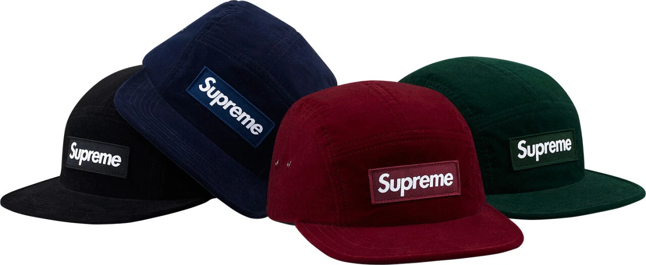 Casquette de camp Supreme Velveteen verte taille unique F/W 13