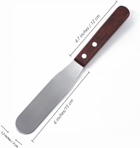 2-Pack 6" Stainless Steel Cake Spatula with Wooden Hand - Picture 2 of 4