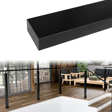 Muzata 6'6" Aluminum Handrail Rectangular Cable Railing Flat Top Handrail HL10