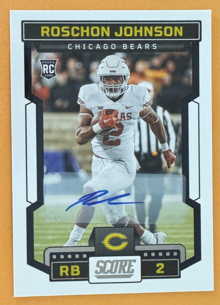 Roschon Johnson 2023 Panini Score RC Auto #335 CHICAGO BEARS