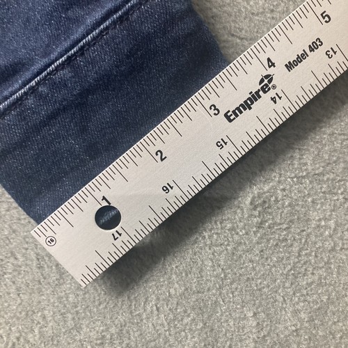 Seven For All Mankind Girls Dress Medium Dark Blue Denim Long Sleeve Button Snap - Picture 7 of 15