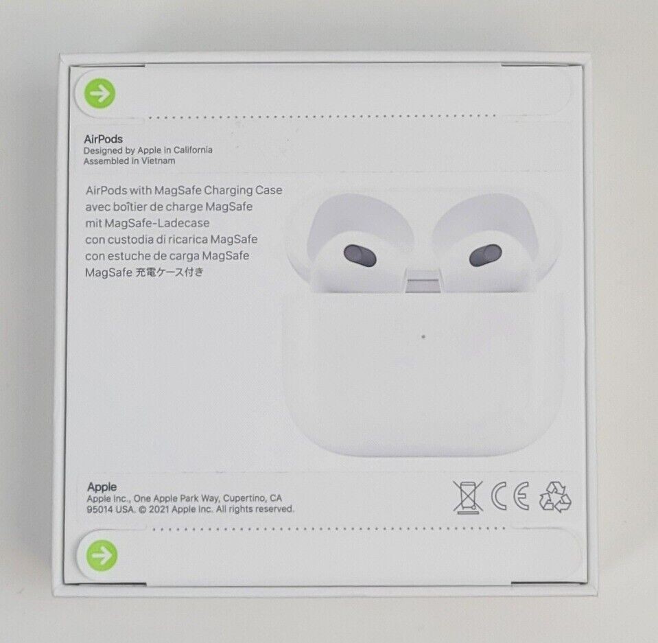 Apple AirPods 3rd Generation White MME73AM/A w/ MagSafe Charging Case ...