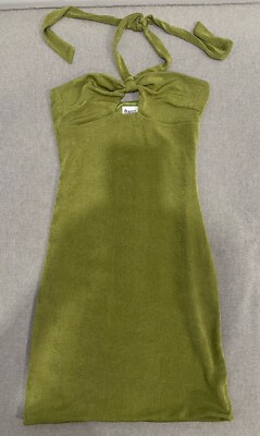 slim fit dress slacks Telenova Halter Mini Dress | Green | Womens main image 1