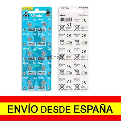 Pila Boton Original VINNIC AG1 LR60 L621F 1,5V Alcalina Blister Nuevo a6560 nt