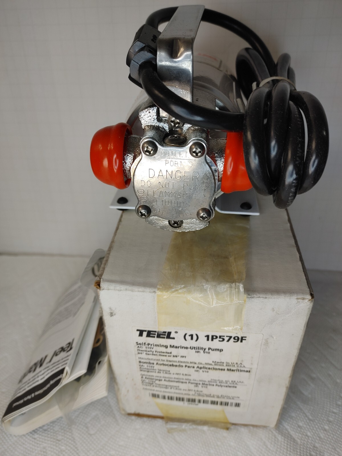 TEEL Portable Utility MARINE Pump Model 1P579F eBay