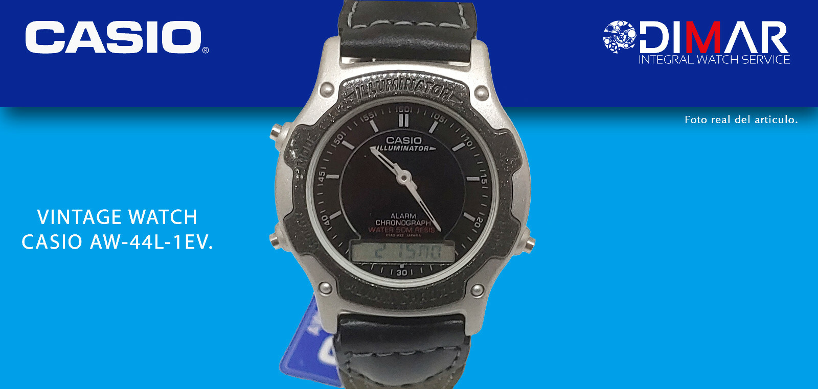 Year.1997 Aw-44L-1Ev, Illuminator, Wr.50M, Vintage Qw.1737, Casio Ana/Digi - vintagewatches.pk