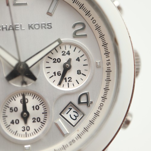Michael Kors White Silicone Womens Chronograph Watch 39mm MK5423 w New Battery - Picture 9 of 14