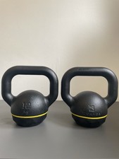 Decathlon Cast Iron Kettlebell 12kg with Rubber Base (a pair)