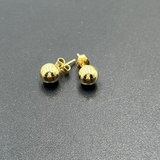 14k Yellow Gold Polished Ball Post Push Back 6mm Round Stud Everyday Earrings