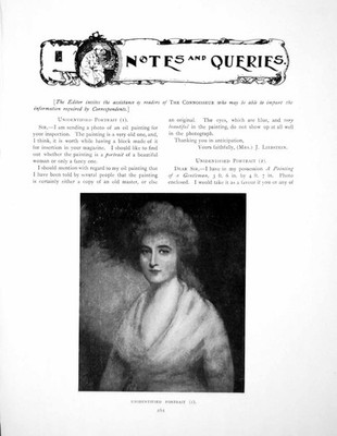 Antiker Druck Notizen Abfragen unbekannt Portrait Ölgemälde Seite 1911