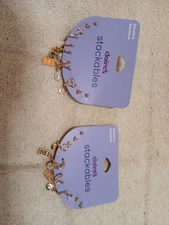 Lot Of (2) Pair Claire’s Stackables Pierced Earrings Gold-Tone MSRP/lot $26 NWT