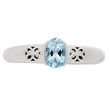 Natural Sky Blue Topaz 925 Sterling Silver Ring s.8 Jewelry R-1730
