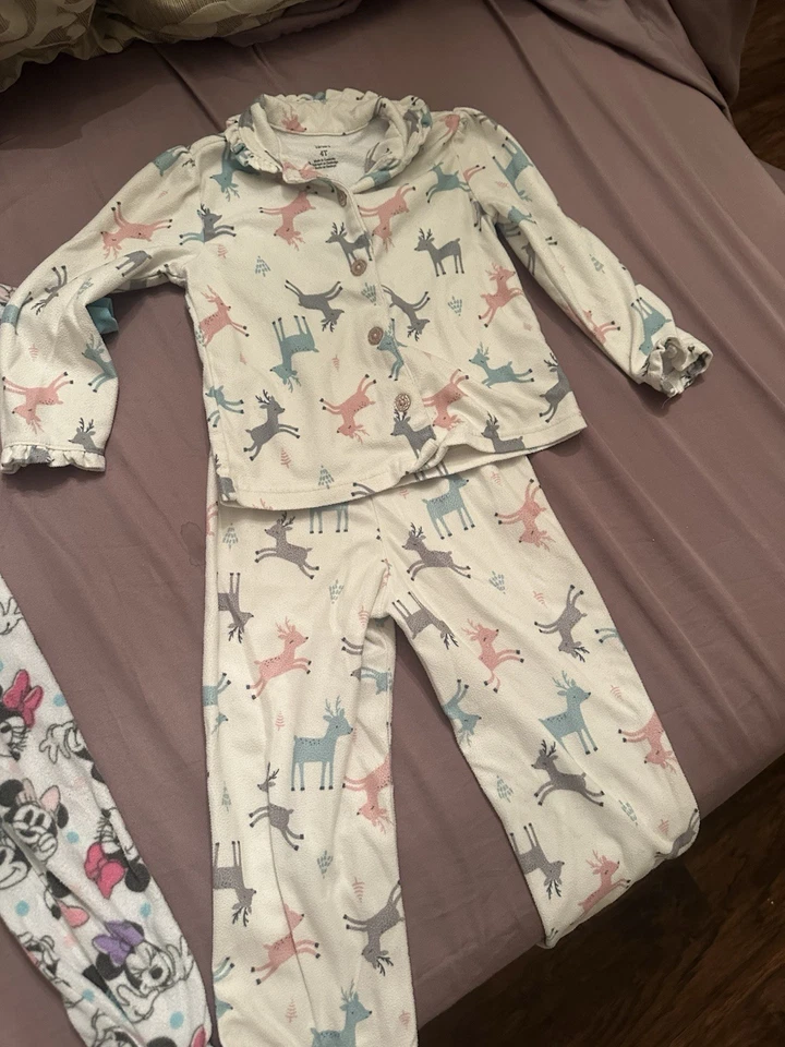 Niñas Invierno Pijama Manga Larga - Princesa, Minnie Mouse, Vacaciones - Talla 4T Foto 4 de 4