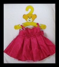 Build A Bear Workshop Fuchsia Pink Party Gown with Roses Sequins Trim w/Hanger